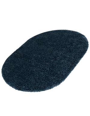 Marine Blue 3' 1 x 5' 3 Davos Shag Oval Area Rug Thick Soft Touch Fluffy & Plush Shaggy Pile 100% Polypropylene Carpet for Living Dining Bedrooms Office for Sale at Rug Engine