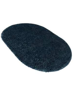 Marine Blue 3' 1 x 5' 3 Davos Shag Oval Area Rug Thick Soft Touch Fluffy & Plush Shaggy Pile 100% Polypropylene Carpet for Living Dining Bedrooms Office for Sale at Rug Engine