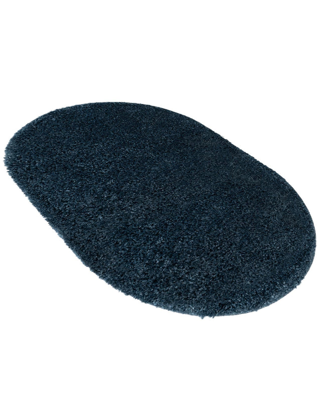Marine Blue 3' 1 x 5' 3 Davos Shag Oval Area Rug Thick Soft Touch Fluffy & Plush Shaggy Pile 100% Polypropylene Carpet for Living Dining Bedrooms Office for Sale at Rug Engine