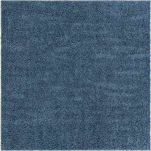 Marine Blue 3' 1 x 3' 1 Davos Shag Square Area Rug Thick Soft Touch Fluffy & Plush Shaggy Pile 100% Polypropylene Carpet for Living Dining Bedrooms Office for Sale at Rug Engine
