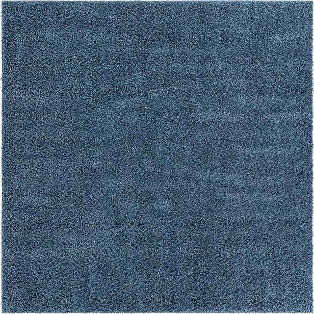 Marine Blue 3' 1 x 3' 1 Davos Shag Square Area Rug Thick Soft Touch Fluffy & Plush Shaggy Pile 100% Polypropylene Carpet for Living Dining Bedrooms Office for Sale at Rug Engine