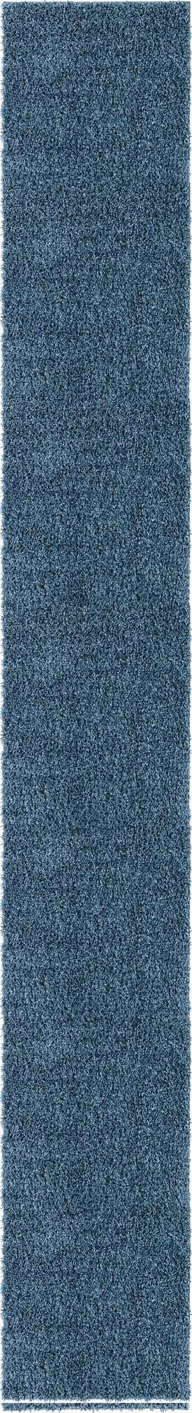 Marine Blue 2' 7 x 20' Davos Shag Runner Area Rug Thick Soft Touch Fluffy & Plush Shaggy Pile 100% Polypropylene Carpet for Living Dining Bedrooms Office for Sale at Rug Engine