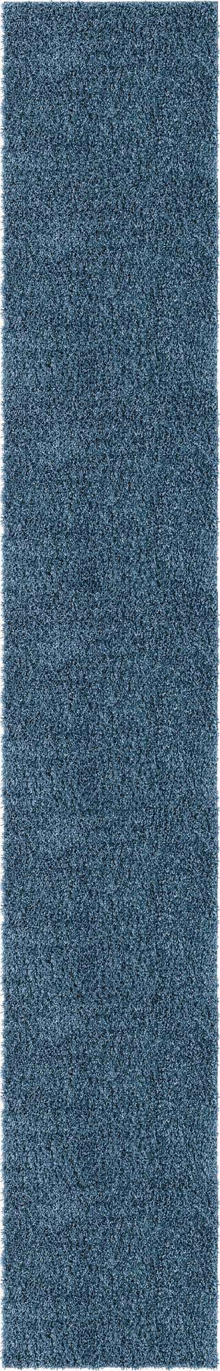 Marine Blue 2' 7 x 16' 5 Davos Shag Runner Area Rug Thick Soft Touch Fluffy & Plush Shaggy Pile 100% Polypropylene Carpet for Living Dining Bedrooms Office for Sale at Rug Engine