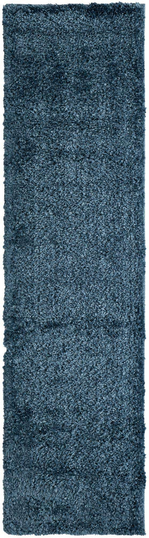 Marine Blue 2' x 8' Davos Shag Runner Area Rug Thick Soft Touch Fluffy & Plush Shaggy Pile 100% Polypropylene Carpet for Living Dining Bedrooms Office for Sale at Rug Engine