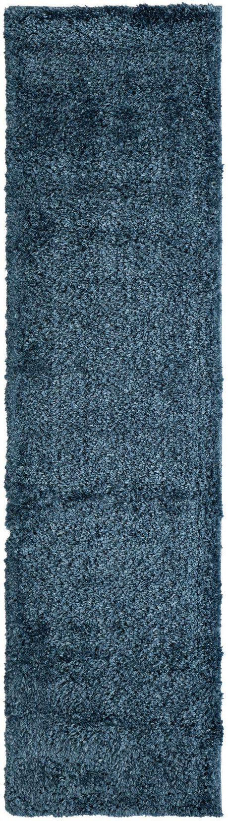 Marine Blue 2' x 8' Davos Shag Runner Area Rug Thick Soft Touch Fluffy & Plush Shaggy Pile 100% Polypropylene Carpet for Living Dining Bedrooms Office for Sale at Rug Engine