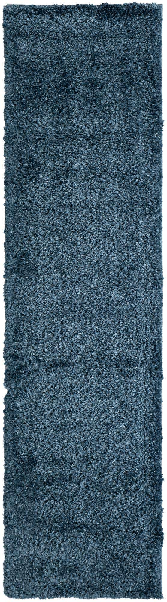 Marine Blue 2' x 8' Davos Shag Runner Area Rug Thick Soft Touch Fluffy & Plush Shaggy Pile 100% Polypropylene Carpet for Living Dining Bedrooms Office for Sale at Rug Engine