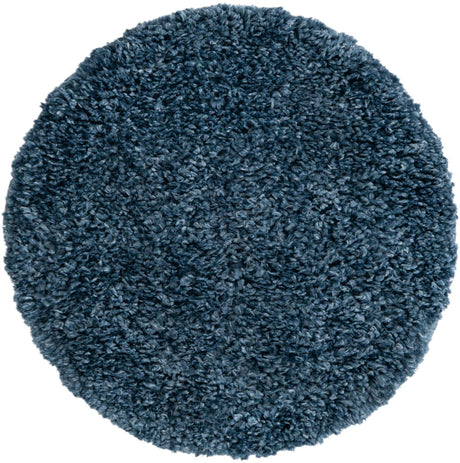 Marine Blue 2' x 2' Davos Shag Round Area Rug Thick Soft Touch Fluffy & Plush Shaggy Pile 100% Polypropylene Carpet for Living Dining Bedrooms Office for Sale at Rug Engine