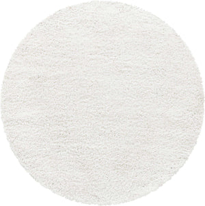 White 10' x 10' Davos Shag Round Area Rug Thick Soft Touch Fluffy & Plush Shaggy Pile 100% Polypropylene Carpet for Living Dining Bedrooms Office for Sale at Rug Engine