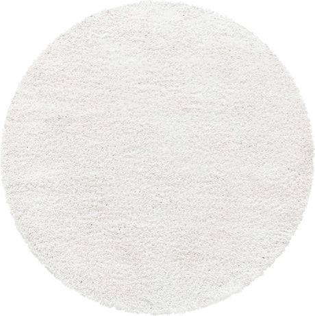 White 10' x 10' Davos Shag Round Area Rug Thick Soft Touch Fluffy & Plush Shaggy Pile 100% Polypropylene Carpet for Living Dining Bedrooms Office for Sale at Rug Engine