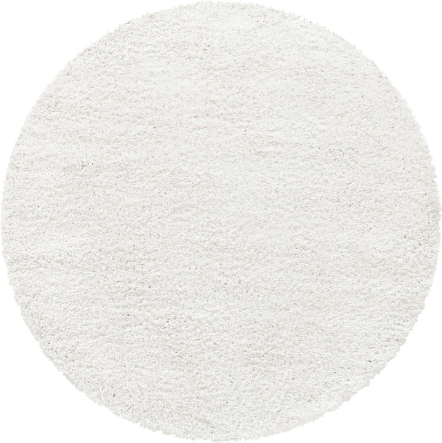 White 10' x 10' Davos Shag Round Area Rug Thick Soft Touch Fluffy & Plush Shaggy Pile 100% Polypropylene Carpet for Living Dining Bedrooms Office for Sale at Rug Engine