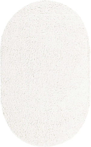 White 5' 3 x 8' Davos Shag Oval Area Rug Thick Soft Touch Fluffy & Plush Shaggy Pile 100% Polypropylene Carpet for Living Dining Bedrooms Office for Sale at Rug Engine