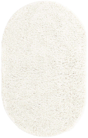 White 3' 1 x 5' 3 Davos Shag Oval Area Rug Thick Soft Touch Fluffy & Plush Shaggy Pile 100% Polypropylene Carpet for Living Dining Bedrooms Office for Sale at Rug Engine