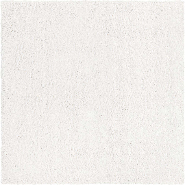 White 3' 1 x 3' 1 Davos Shag Square Area Rug Thick Soft Touch Fluffy & Plush Shaggy Pile 100% Polypropylene Carpet for Living Dining Bedrooms Office for Sale at Rug Engine