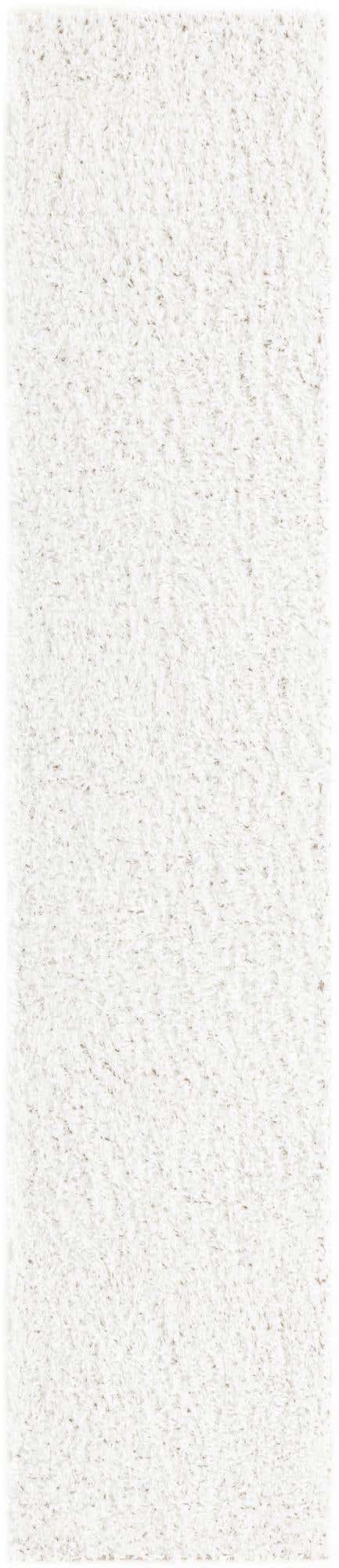 White 2' 7 x 20' Davos Shag Runner Area Rug Thick Soft Touch Fluffy & Plush Shaggy Pile 100% Polypropylene Carpet for Living Dining Bedrooms Office for Sale at Rug Engine