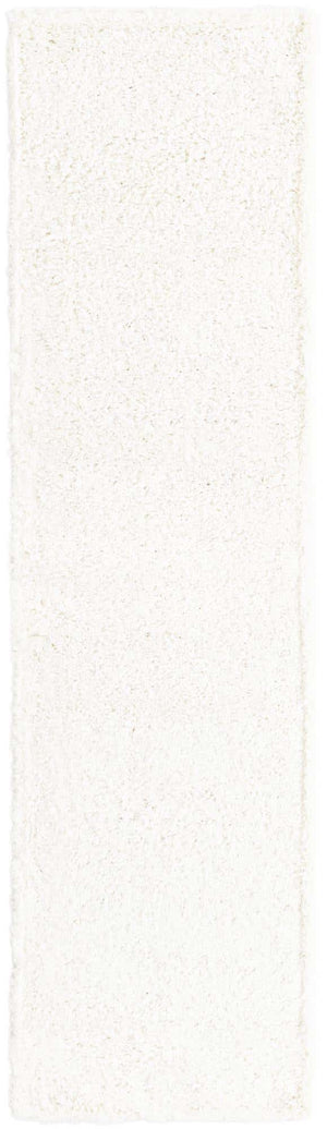 White 2' x 8' Davos Shag Runner Area Rug Thick Soft Touch Fluffy & Plush Shaggy Pile 100% Polypropylene Carpet for Living Dining Bedrooms Office for Sale at Rug Engine