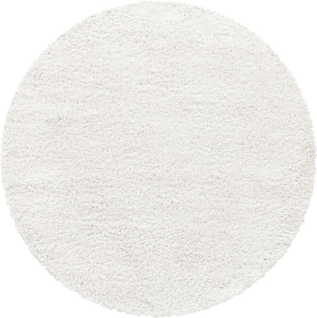 White 2' x 2' Davos Shag Round Area Rug Thick Soft Touch Fluffy & Plush Shaggy Pile 100% Polypropylene Carpet for Living Dining Bedrooms Office for Sale at Rug Engine