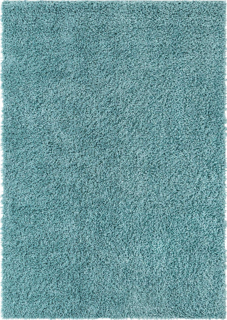 Aqua 10' x 14' 1 Davos Shag Rectangle Area Rug Thick Soft Touch Fluffy & Plush Shaggy Pile 100% Polypropylene Carpet for Living Dining Bedrooms Office for Sale at Rug Engine