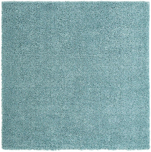 Aqua 7' 1 x 7' 1 Davos Shag Square Area Rug Thick Soft Touch Fluffy & Plush Shaggy Pile 100% Polypropylene Carpet for Living Dining Bedrooms Office for Sale at Rug Engine