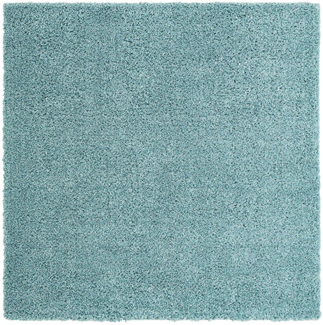 Aqua 7' 1 x 7' 1 Davos Shag Square Area Rug Thick Soft Touch Fluffy & Plush Shaggy Pile 100% Polypropylene Carpet for Living Dining Bedrooms Office for Sale at Rug Engine