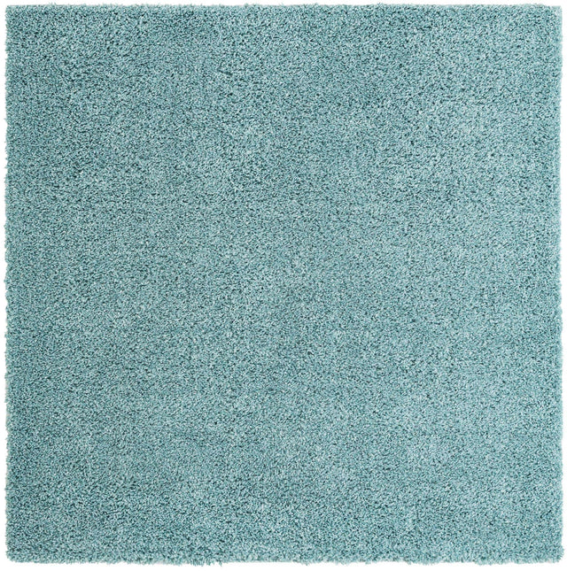 Aqua 7' 1 x 7' 1 Davos Shag Square Area Rug Thick Soft Touch Fluffy & Plush Shaggy Pile 100% Polypropylene Carpet for Living Dining Bedrooms Office for Sale at Rug Engine