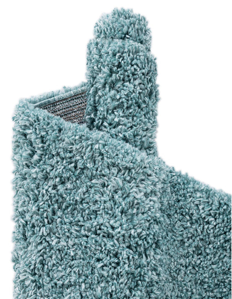 Aqua 3' 1 x 5' 3 Davos Shag Oval Area Rug Thick Soft Touch Fluffy & Plush Shaggy Pile 100% Polypropylene Carpet for Living Dining Bedrooms Office for Sale at Rug Engine