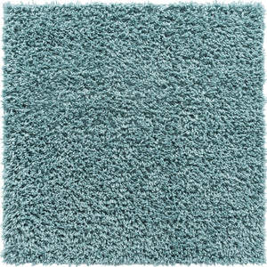 Aqua 3' 1 x 3' 1 Davos Shag Square Area Rug Thick Soft Touch Fluffy & Plush Shaggy Pile 100% Polypropylene Carpet for Living Dining Bedrooms Office for Sale at Rug Engine