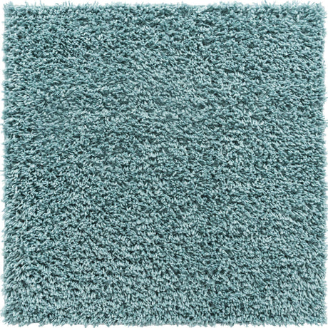 Aqua 3' 1 x 3' 1 Davos Shag Square Area Rug Thick Soft Touch Fluffy & Plush Shaggy Pile 100% Polypropylene Carpet for Living Dining Bedrooms Office for Sale at Rug Engine
