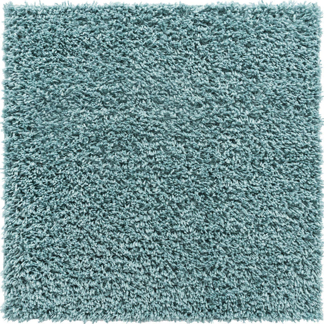 Aqua 3' 1 x 3' 1 Davos Shag Square Area Rug Thick Soft Touch Fluffy & Plush Shaggy Pile 100% Polypropylene Carpet for Living Dining Bedrooms Office for Sale at Rug Engine