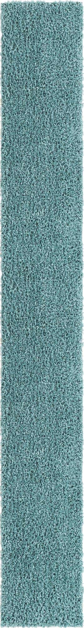 Aqua 2' 7 x 20' Davos Shag Runner Area Rug Thick Soft Touch Fluffy & Plush Shaggy Pile 100% Polypropylene Carpet for Living Dining Bedrooms Office for Sale at Rug Engine
