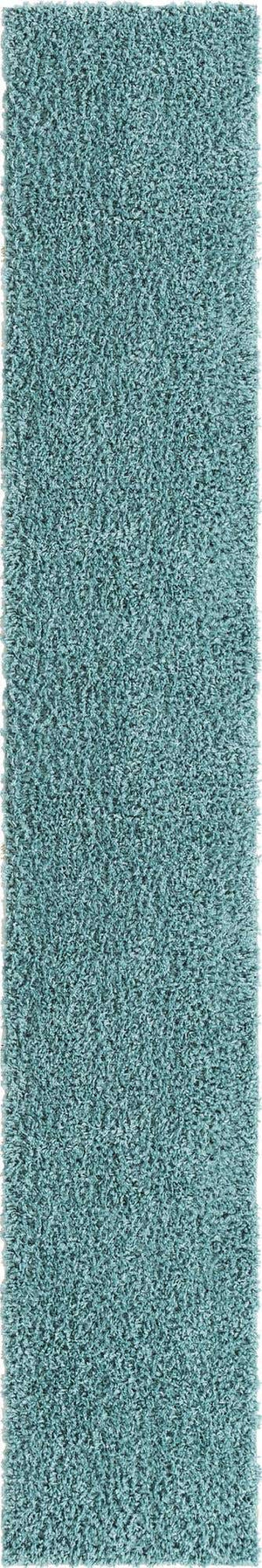 Aqua 2' 7 x 16' 5 Davos Shag Runner Area Rug Thick Soft Touch Fluffy & Plush Shaggy Pile 100% Polypropylene Carpet for Living Dining Bedrooms Office for Sale at Rug Engine