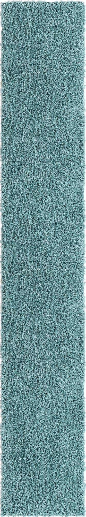 Aqua 2' 7 x 16' 5 Davos Shag Runner Area Rug Thick Soft Touch Fluffy & Plush Shaggy Pile 100% Polypropylene Carpet for Living Dining Bedrooms Office for Sale at Rug Engine