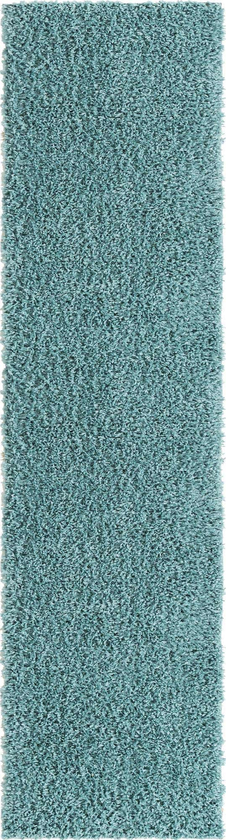 Aqua 2' 2 x 8' Davos Shag Runner Rug