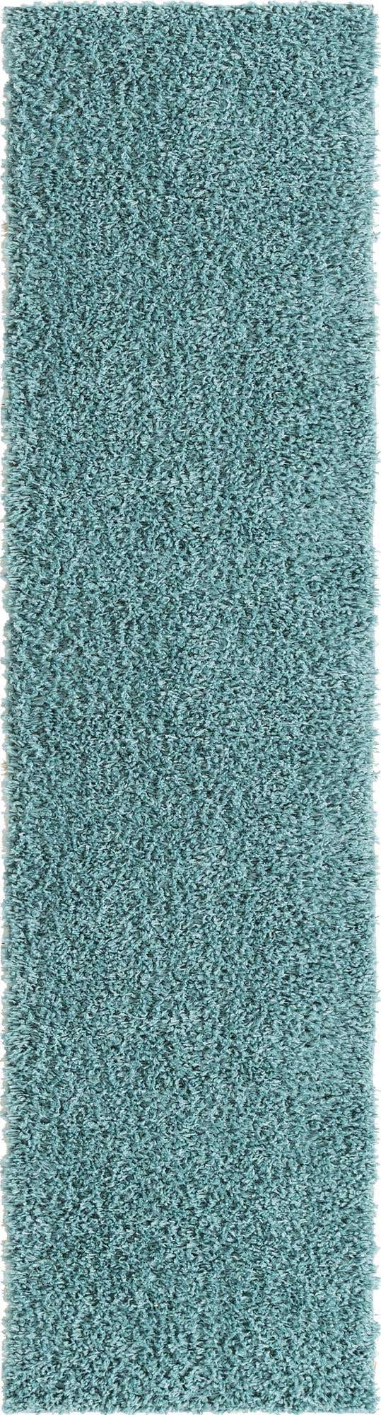 Aqua 2' 2 x 8' Davos Shag Runner Rug