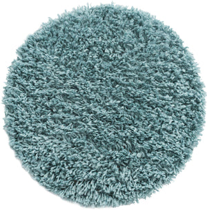 Aqua 2' x 2' Davos Shag Round Area Rug Thick Soft Touch Fluffy & Plush Shaggy Pile 100% Polypropylene Carpet for Living Dining Bedrooms Office for Sale at Rug Engine
