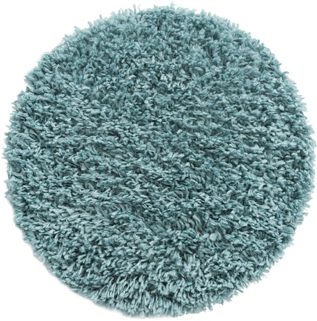 Aqua 2' x 2' Davos Shag Round Area Rug Thick Soft Touch Fluffy & Plush Shaggy Pile 100% Polypropylene Carpet for Living Dining Bedrooms Office for Sale at Rug Engine