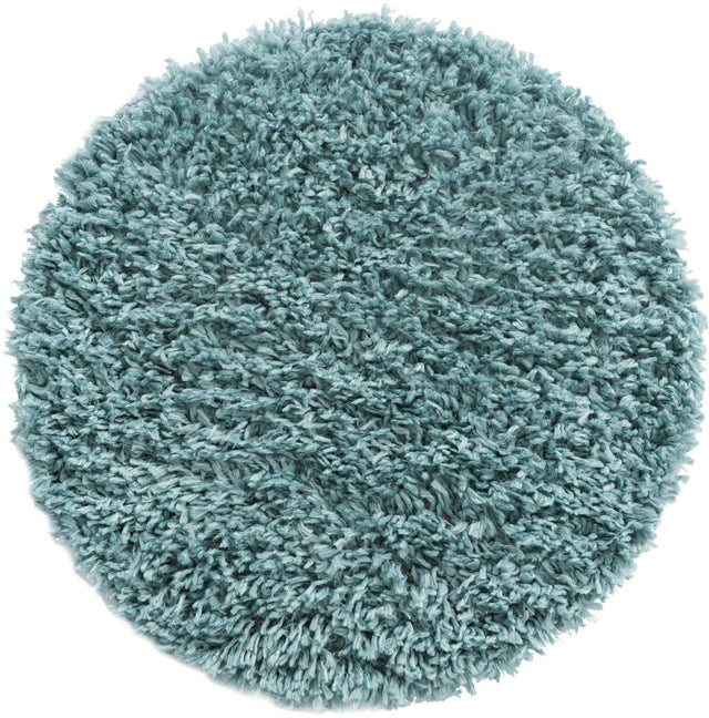 Aqua 2' x 2' Davos Shag Round Area Rug Thick Soft Touch Fluffy & Plush Shaggy Pile 100% Polypropylene Carpet for Living Dining Bedrooms Office for Sale at Rug Engine