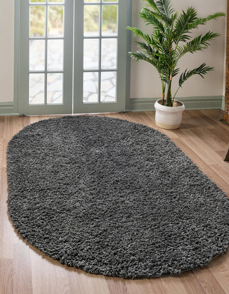 Peppercorn 3' 1 x 5' 3 Davos Shag Oval Area Rug Thick Soft Touch Fluffy & Plush Shaggy Pile 100% Polypropylene Carpet for Living Dining Bedrooms Office for Sale at Rug Engine