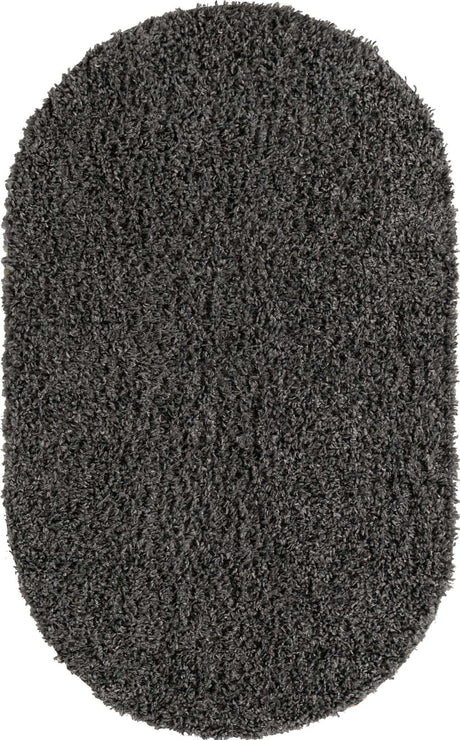 Peppercorn 5' 3 x 8' Davos Shag Oval Area Rug Thick Soft Touch Fluffy & Plush Shaggy Pile 100% Polypropylene Carpet for Living Dining Bedrooms Office for Sale at Rug Engine