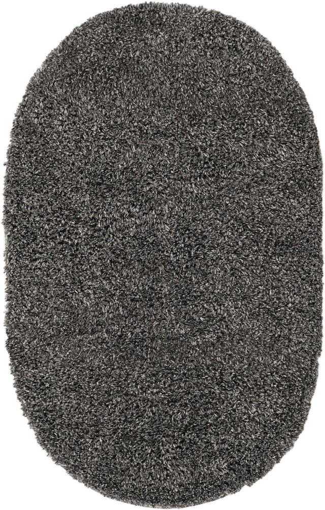 Peppercorn 3' 1 x 5' 3 Davos Shag Oval Area Rug Thick Soft Touch Fluffy & Plush Shaggy Pile 100% Polypropylene Carpet for Living Dining Bedrooms Office for Sale at Rug Engine