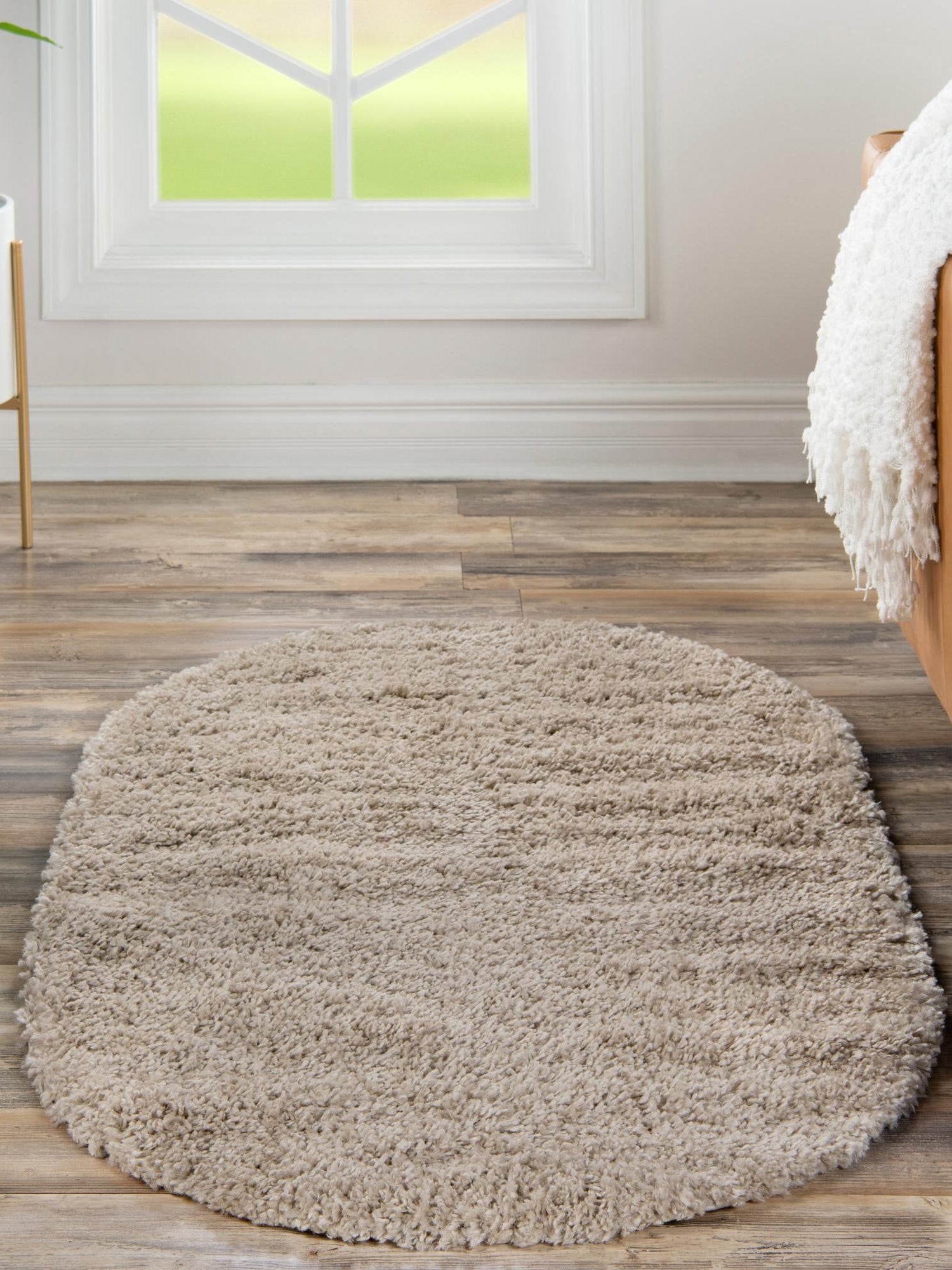 Linen 3' 1 x 5' 3 Davos Shag Oval Area Rug Thick Soft Touch Fluffy & Plush Shaggy Pile 100% Polypropylene Carpet for Living Dining Bedrooms Office for Sale at Rug Engine