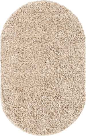 Linen 5' 3 x 8' Davos Shag Oval Area Rug Thick Soft Touch Fluffy & Plush Shaggy Pile 100% Polypropylene Carpet for Living Dining Bedrooms Office for Sale at Rug Engine