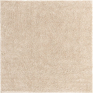 Linen 5' 3 x 5' 3 Davos Shag Square Area Rug Thick Soft Touch Fluffy & Plush Shaggy Pile 100% Polypropylene Carpet for Living Dining Bedrooms Office for Sale at Rug Engine