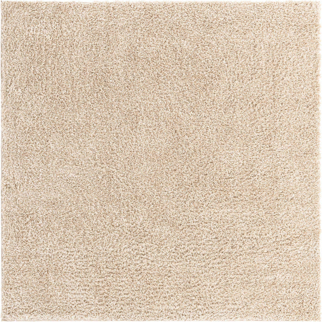 Linen 5' 3 x 5' 3 Davos Shag Square Area Rug Thick Soft Touch Fluffy & Plush Shaggy Pile 100% Polypropylene Carpet for Living Dining Bedrooms Office for Sale at Rug Engine