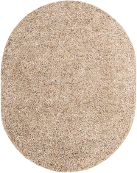 Linen 7' 10 x 10' Davos Shag Oval Area Rug Thick Soft Touch Fluffy & Plush Shaggy Pile 100% Polypropylene Carpet for Living Dining Bedrooms Office for Sale at Rug Engine