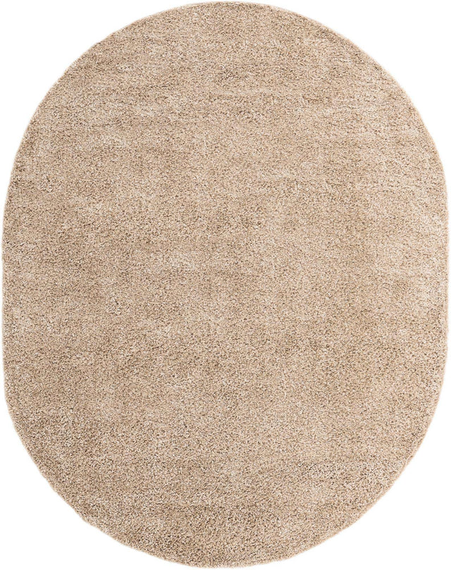 Linen 7' 10 x 10' Davos Shag Oval Area Rug Thick Soft Touch Fluffy & Plush Shaggy Pile 100% Polypropylene Carpet for Living Dining Bedrooms Office for Sale at Rug Engine