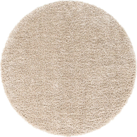 Linen 2' x 2' Davos Shag Round Area Rug Thick Soft Touch Fluffy & Plush Shaggy Pile 100% Polypropylene Carpet for Living Dining Bedrooms Office for Sale at Rug Engine