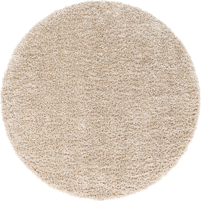 Linen 2' x 2' Davos Shag Round Area Rug Thick Soft Touch Fluffy & Plush Shaggy Pile 100% Polypropylene Carpet for Living Dining Bedrooms Office for Sale at Rug Engine