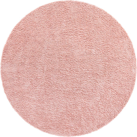 Dusty Rose 10' x 10' Davos Shag Round Area Rug Thick Soft Touch Fluffy & Plush Shaggy Pile 100% Polypropylene Carpet for Living Dining Bedrooms Office for Sale at Rug Engine