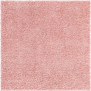 Dusty Rose 10' x 10' Davos Shag Square Area Rug Thick Soft Touch Fluffy & Plush Shaggy Pile 100% Polypropylene Carpet for Living Dining Bedrooms Office for Sale at Rug Engine