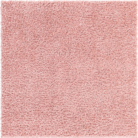 Dusty Rose 10' x 10' Davos Shag Square Area Rug Thick Soft Touch Fluffy & Plush Shaggy Pile 100% Polypropylene Carpet for Living Dining Bedrooms Office for Sale at Rug Engine